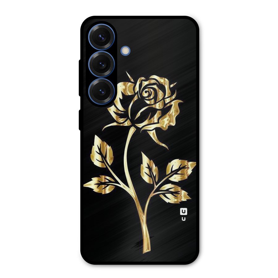 Gold Rose Metal Back Case for Galaxy S25
