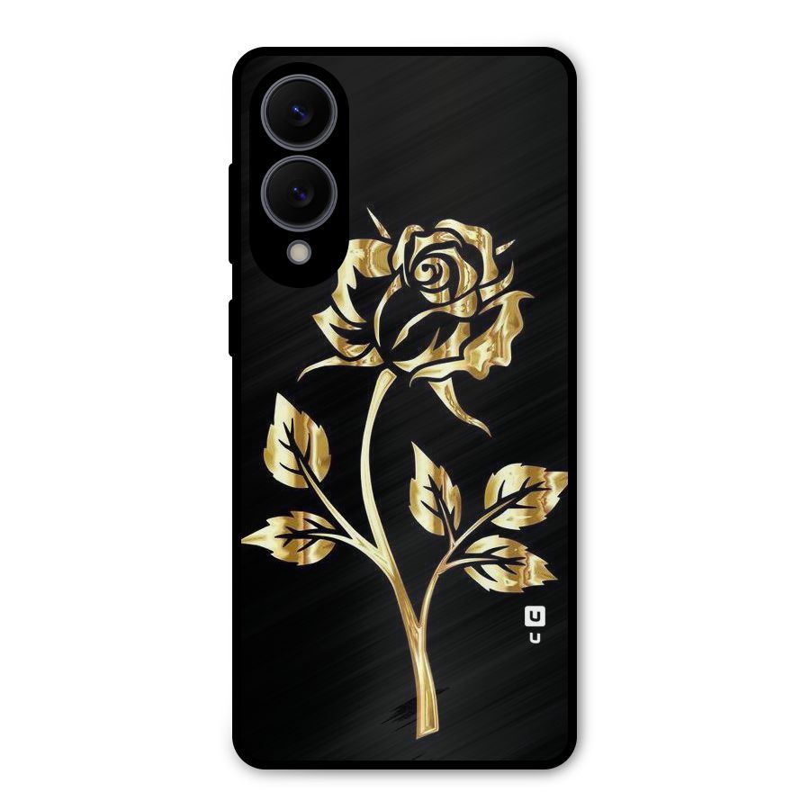 Gold Rose Metal Back Case for Galaxy S25 Edge