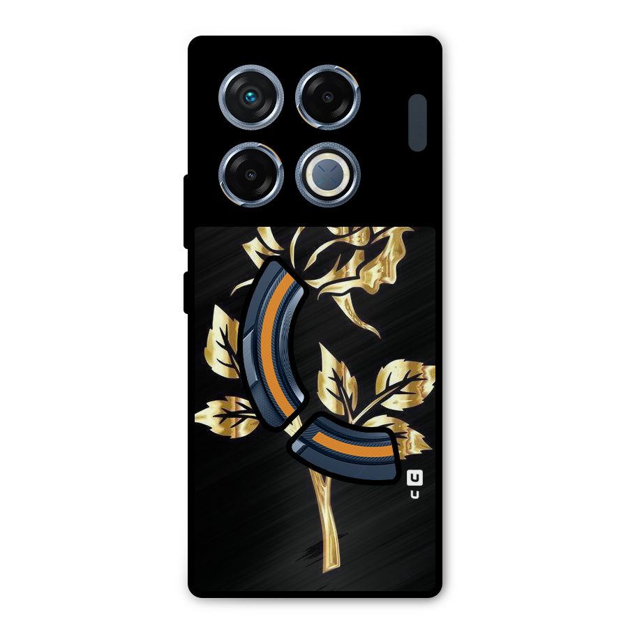 Gold Rose Metal Back Case for Infinix GT 20 Pro