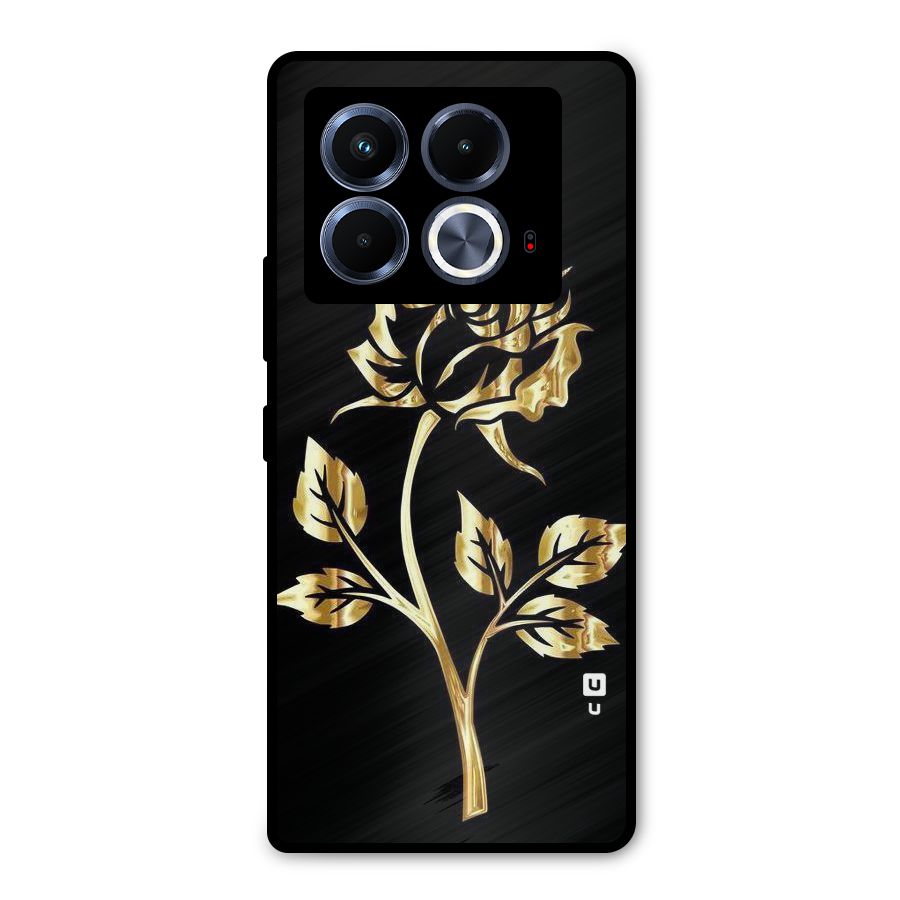 Gold Rose Metal Back Case for Infinix Note 40 5G