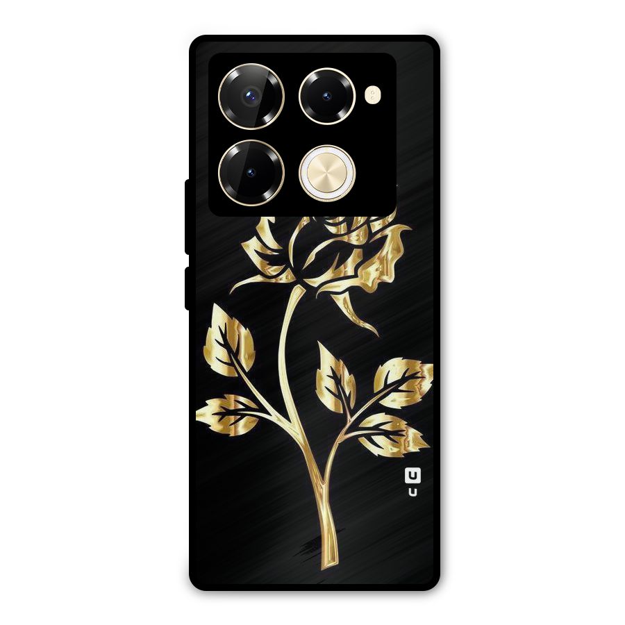 Gold Rose Metal Back Case for Infinix Note 40 Pro