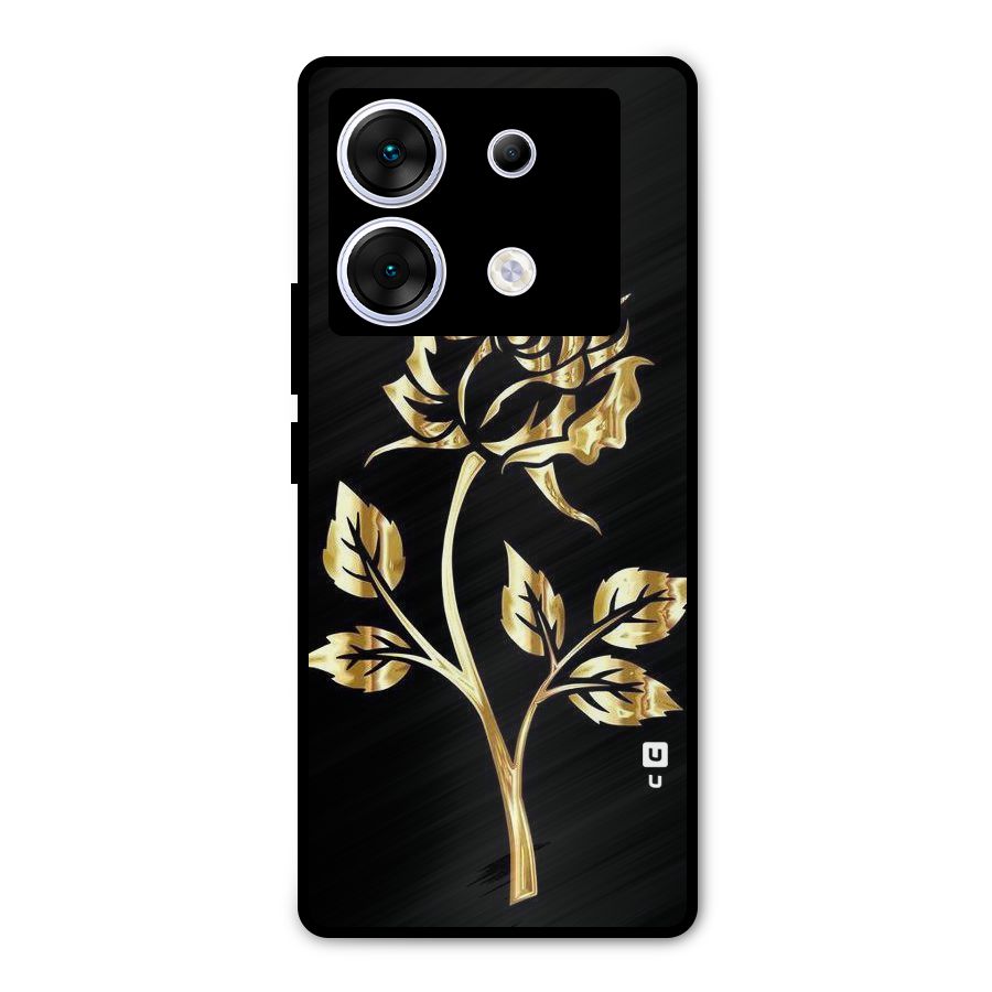 Gold Rose Metal Back Case for Infinix Zero 30 5G
