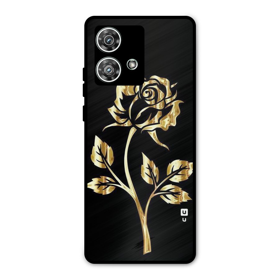 Gold Rose Metal Back Case for Motorola Edge 40 Neo