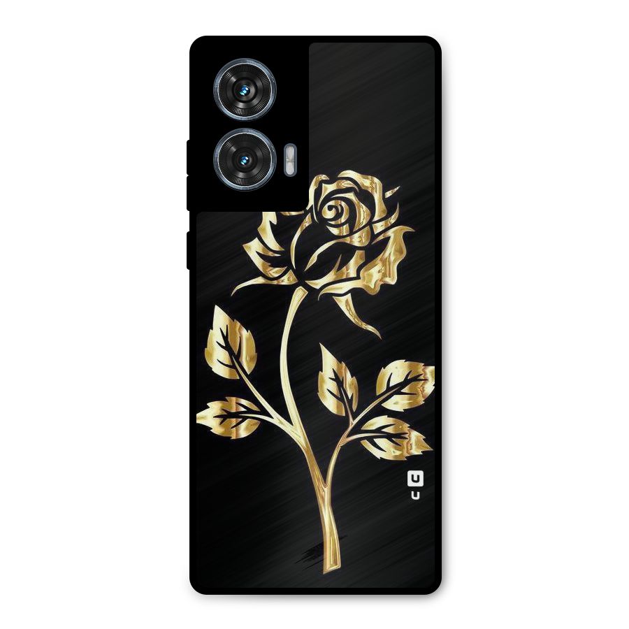 Gold Rose Metal Back Case for Motorola Edge 50 Fusion