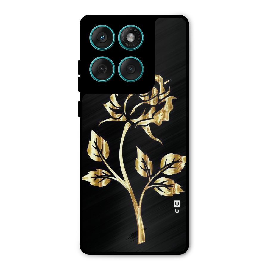 Gold Rose Metal Back Case for Motorola Edge 60 Fusion
