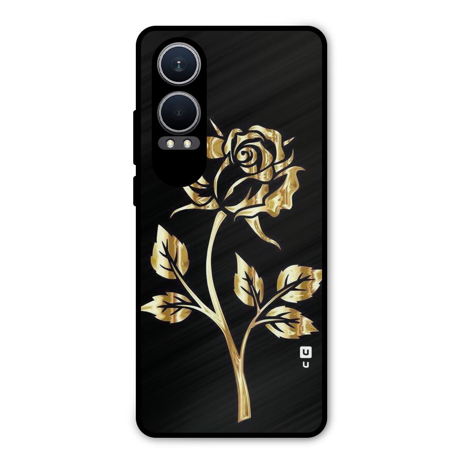 Gold Rose Metal Back Case for OnePlus Nord CE4 Lite