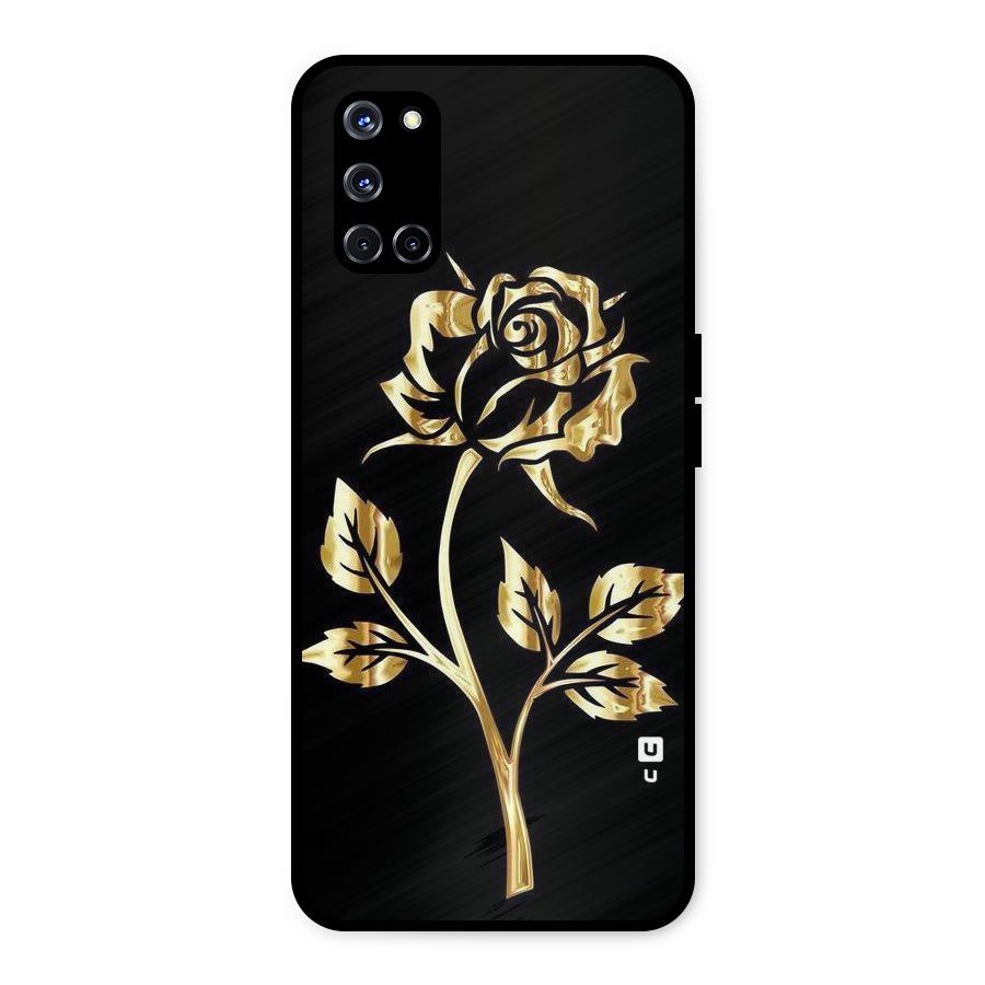 Gold Rose Metal Back Case for Oppo A52