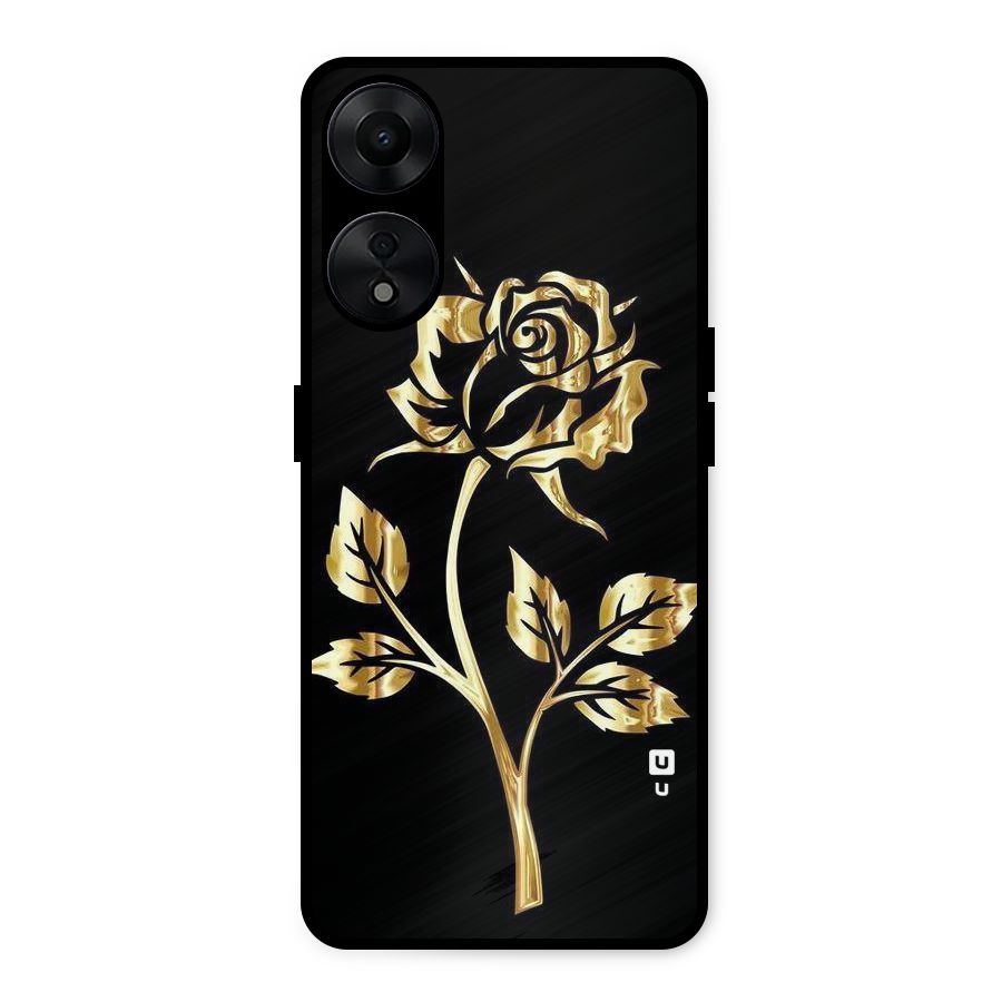 Gold Rose Metal Back Case for Oppo A78 5G