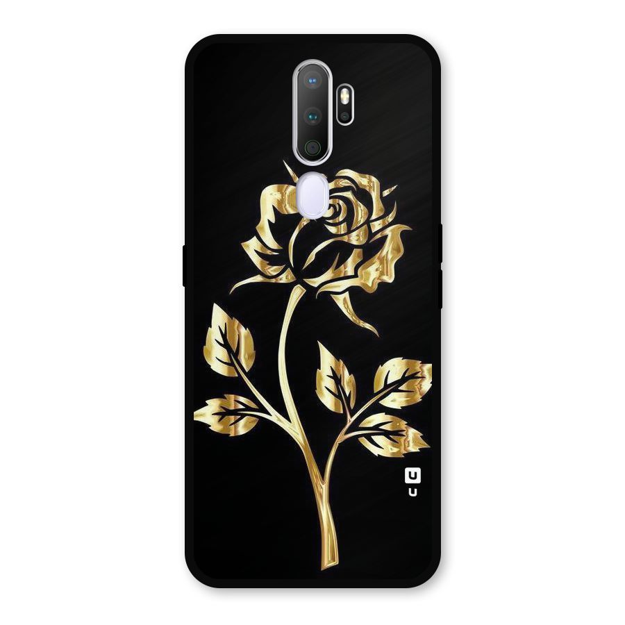 Gold Rose Metal Back Case for Oppo A9 (2020)