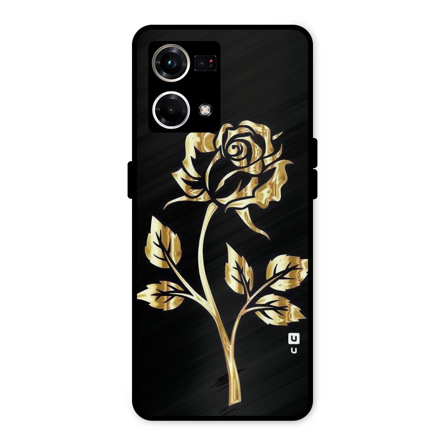 Gold Rose Metal Back Case for Oppo F21 Pro 4G