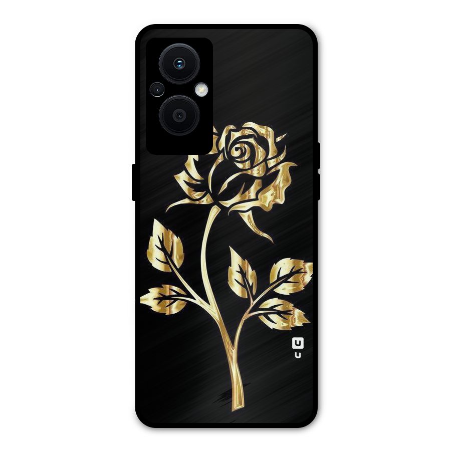 Gold Rose Metal Back Case for Oppo F21 Pro 5G