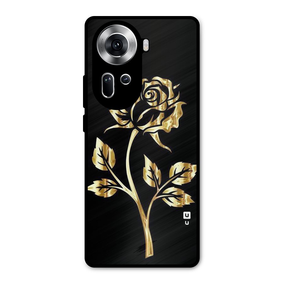 Gold Rose Metal Back Case for Oppo Reno11 5G