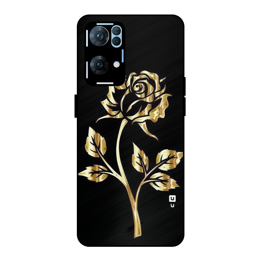 Gold Rose Metal Back Case for Oppo Reno7 Pro 5G