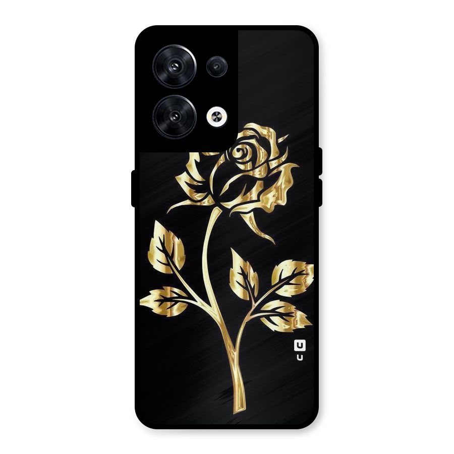 Gold Rose Metal Back Case for Oppo Reno8 5G