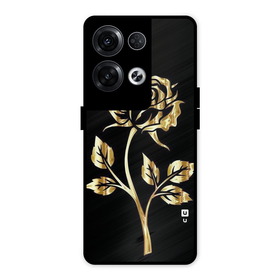 Gold Rose Metal Back Case for Oppo Reno8 Pro 5G