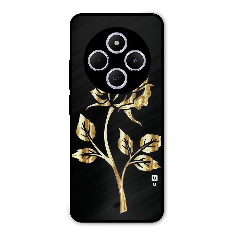 Gold Rose Metal Back Case for Poco C75 5G