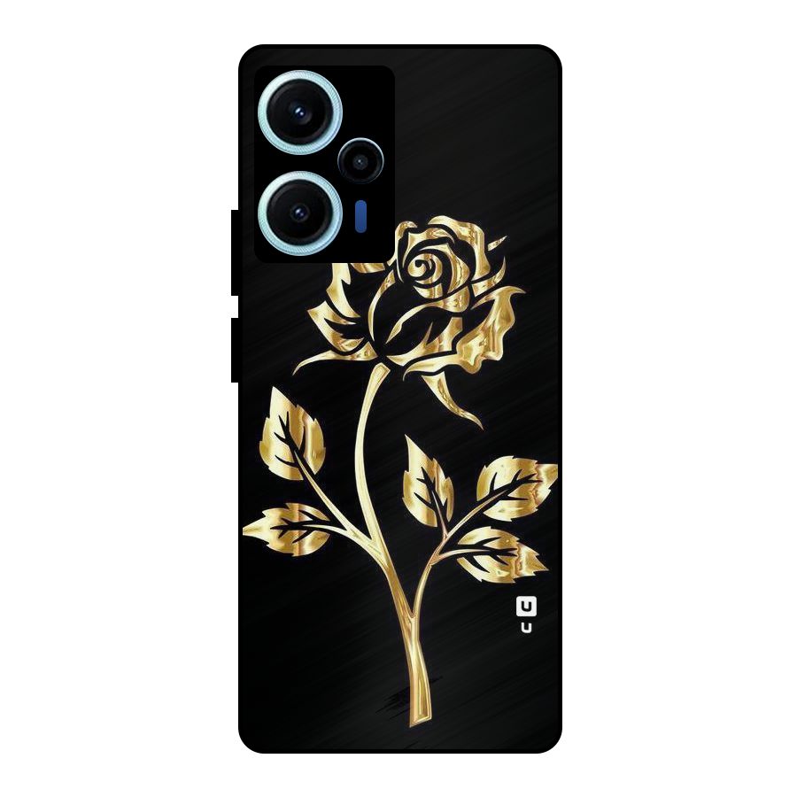 Gold Rose Metal Back Case for Poco F5