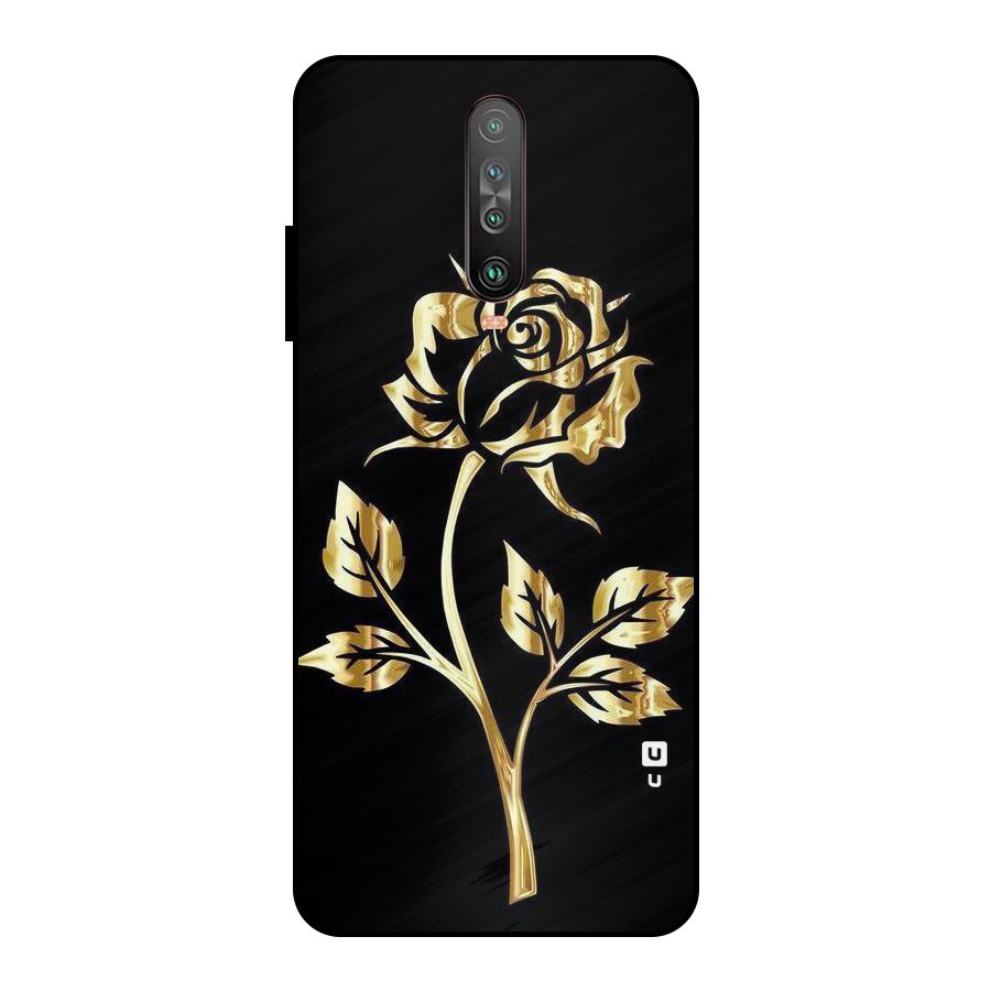 Gold Rose Metal Back Case for Poco X2