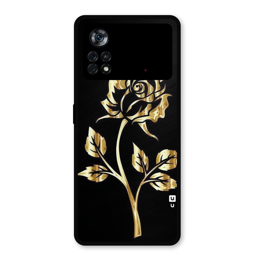 Gold Rose Metal Back Case for Poco X4 Pro 5G