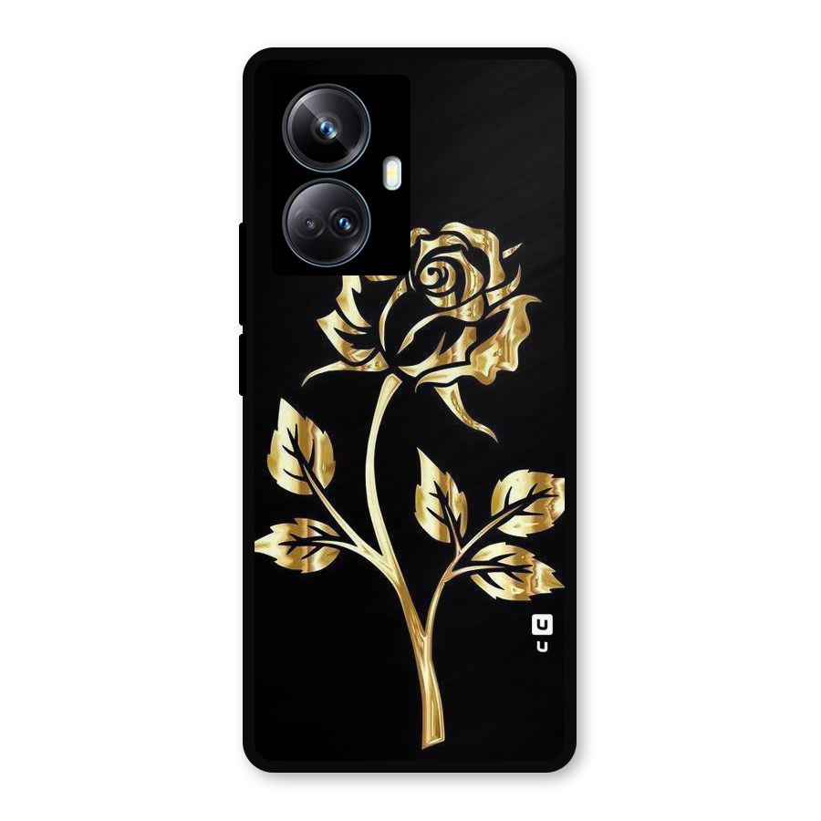 Gold Rose Metal Back Case for Realme 10 Pro Plus