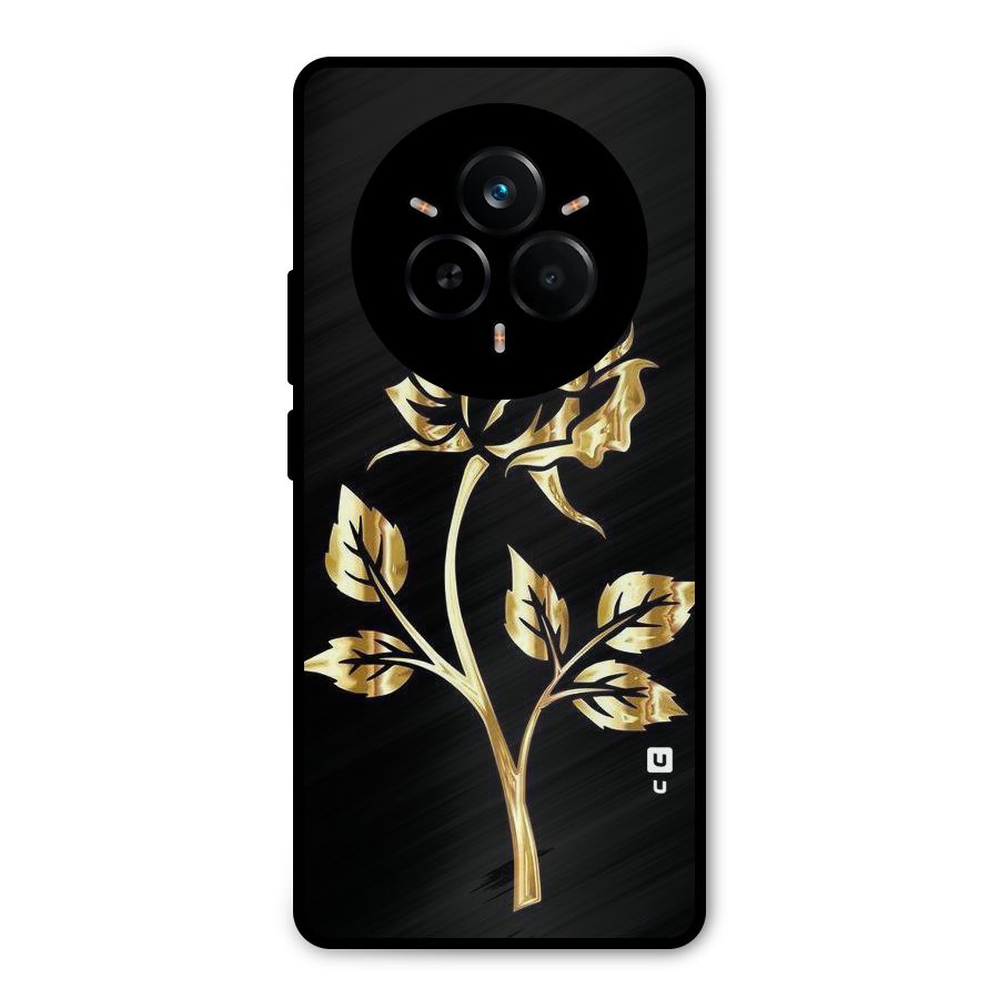 Gold Rose Metal Back Case for Realme 14 Pro