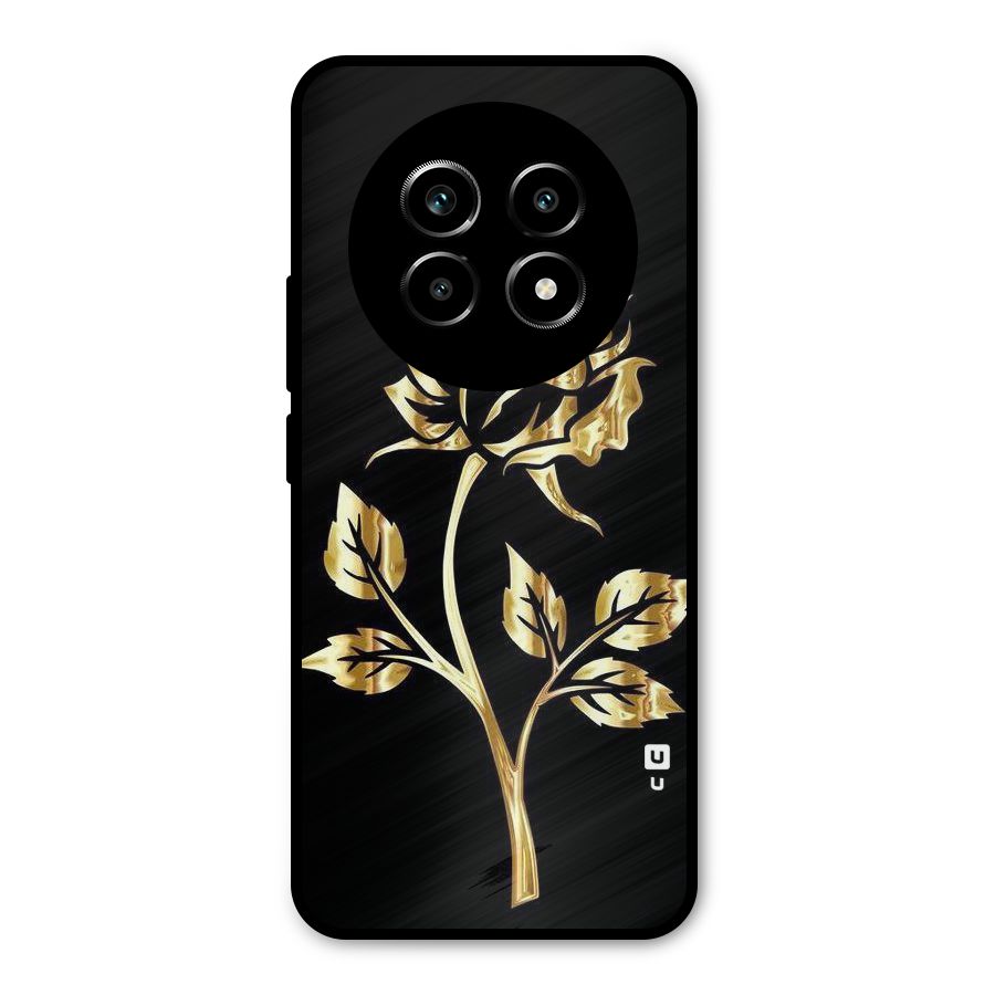 Gold Rose Metal Back Case for Realme 14 Pro Lite