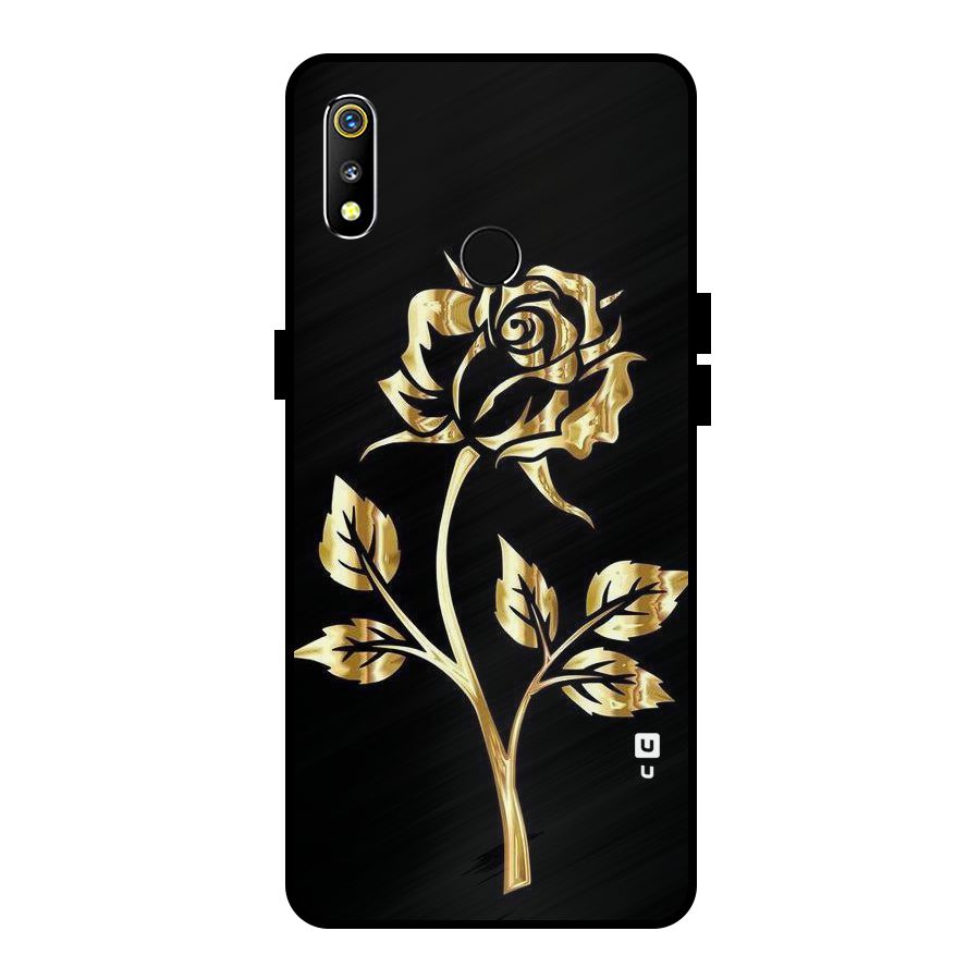 Gold Rose Metal Back Case for Realme 3i