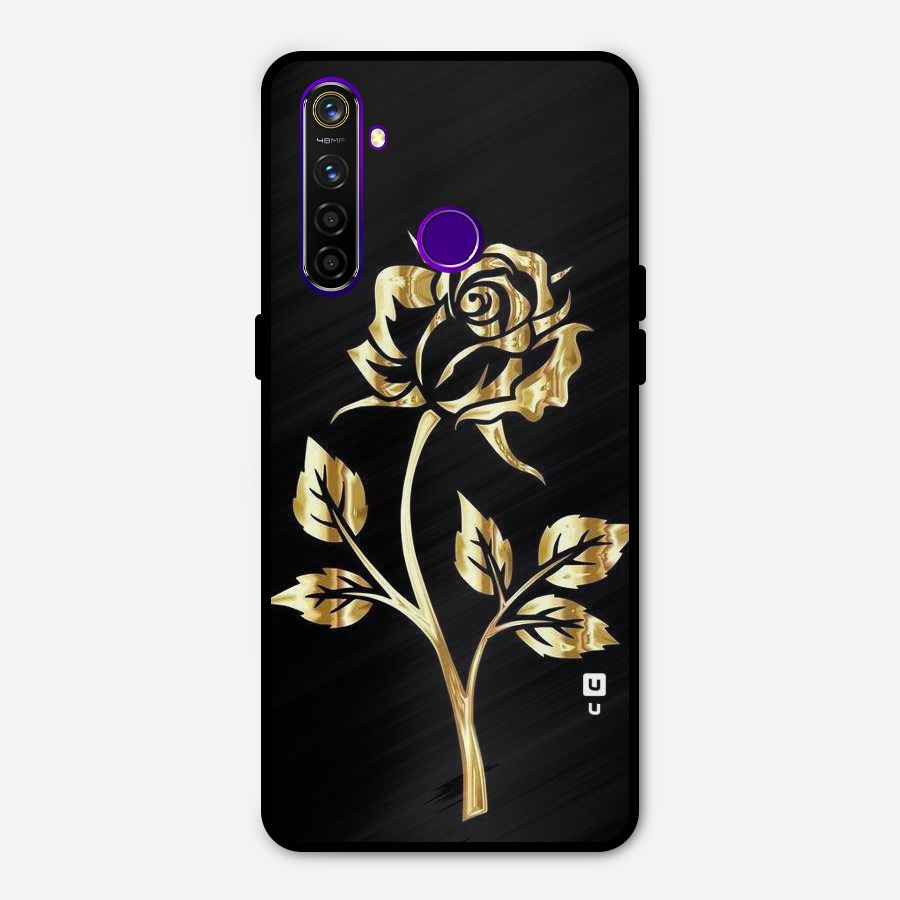 Gold Rose Metal Back Case for Realme 5 Pro