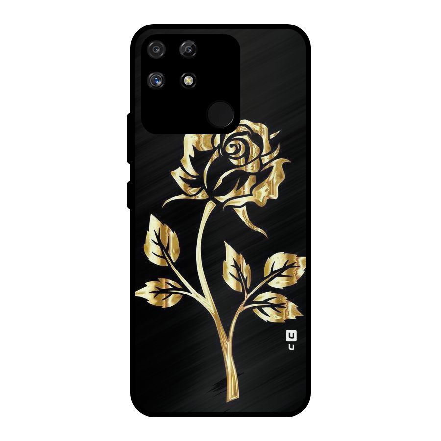 Gold Rose Metal Back Case for Realme Narzo 50A