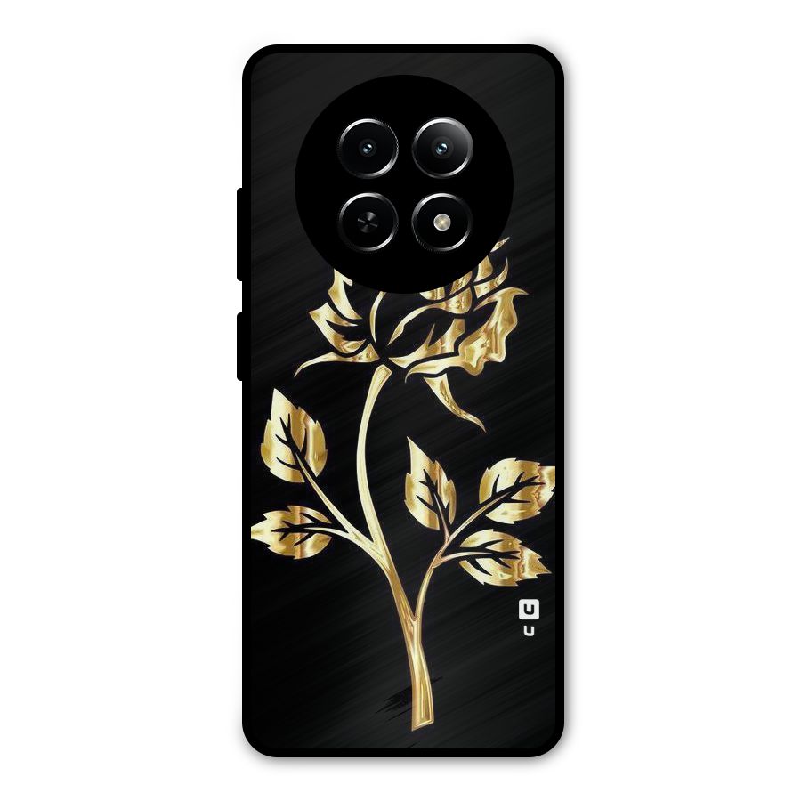 Gold Rose Metal Back Case for Realme Narzo 70x 5G