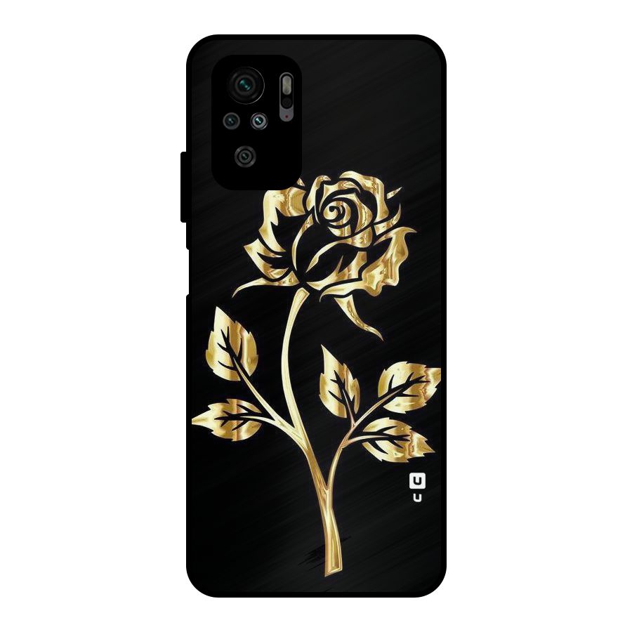 Gold Rose Metal Back Case for Redmi Note 10S