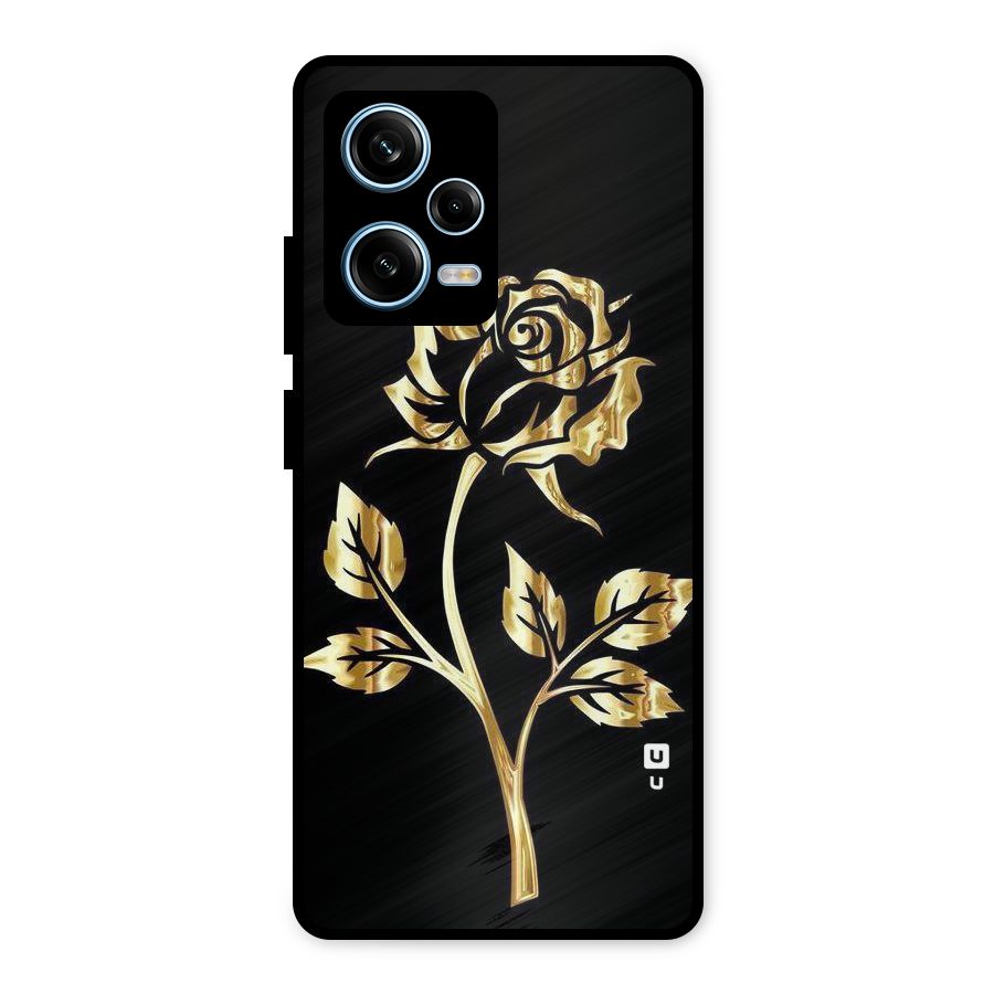 Gold Rose Metal Back Case for Redmi Note 12 Pro