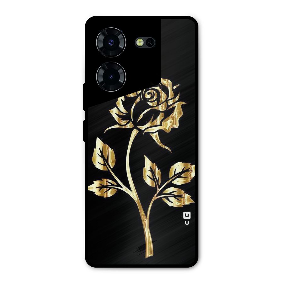 Gold Rose Metal Back Case for Tecno Pova 5 Pro 5G