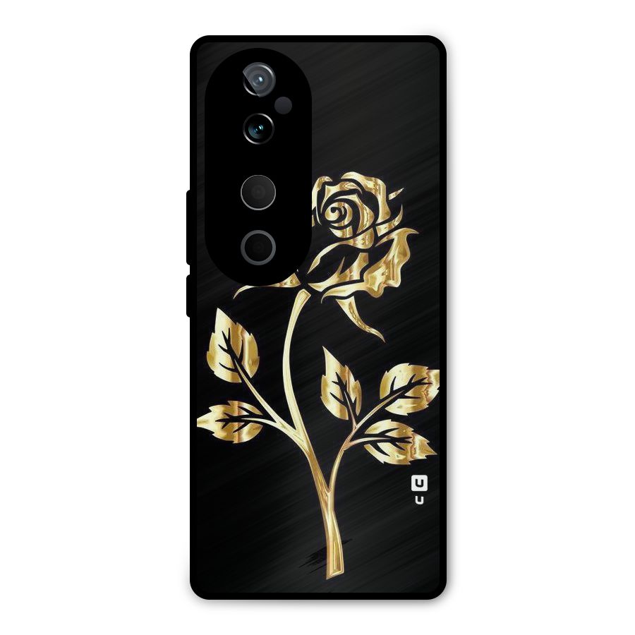 Gold Rose Metal Back Case for Vivo T3 Ultra