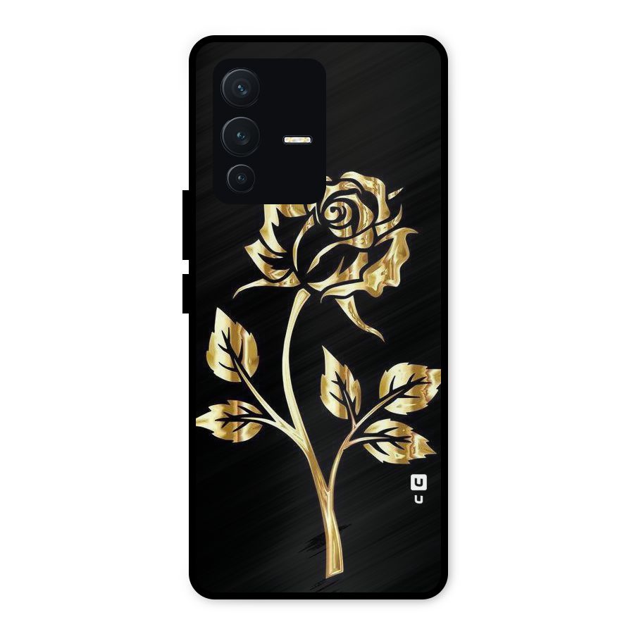 Gold Rose Metal Back Case for Vivo V23 5G