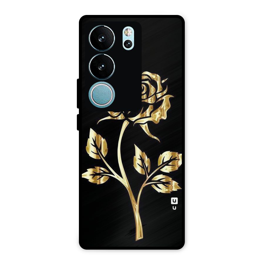Gold Rose Metal Back Case for Vivo V29 Pro