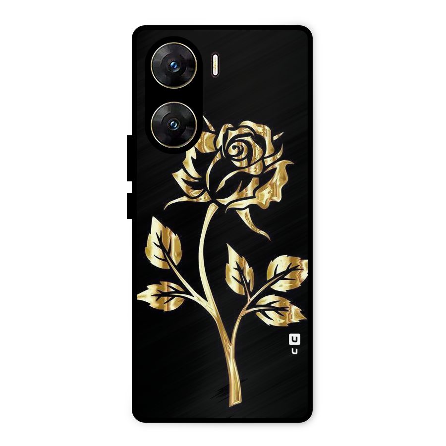 Gold Rose Metal Back Case for Vivo V29e
