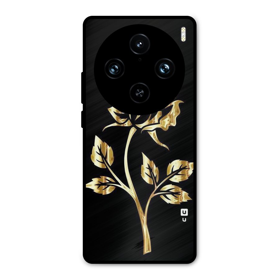 Gold Rose Metal Back Case for Vivo X100 Pro