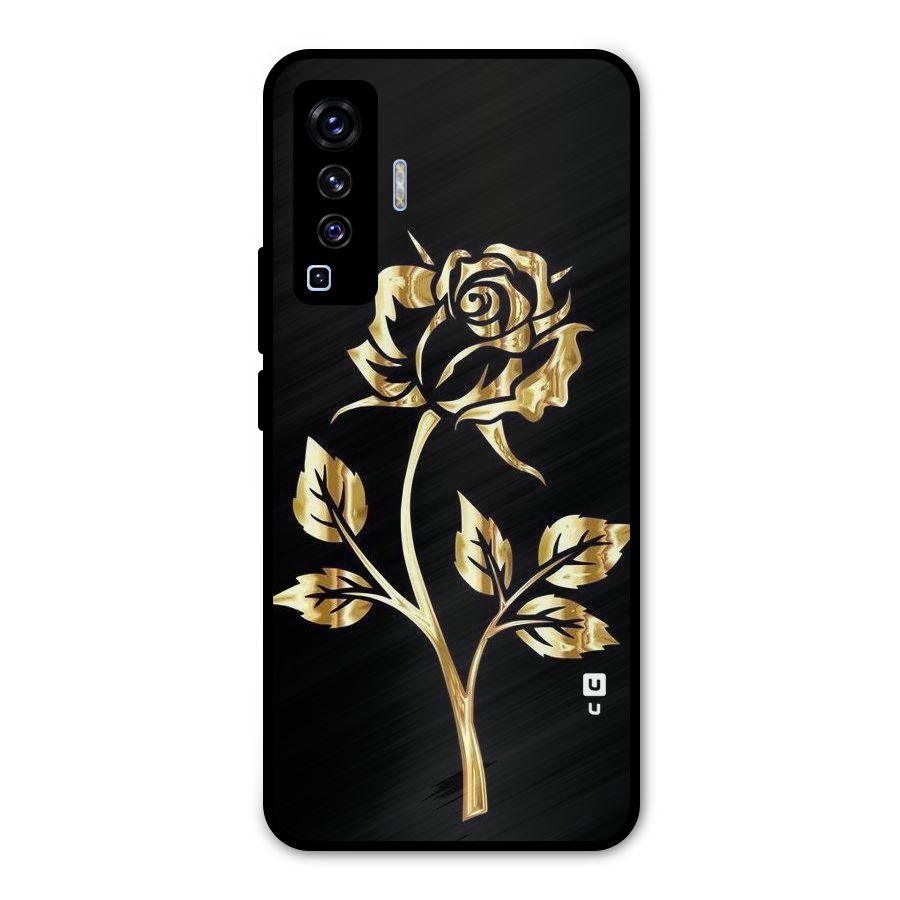 Gold Rose Metal Back Case for Vivo X50