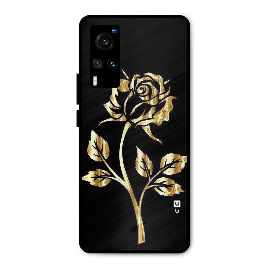 Gold Rose Metal Back Case for Vivo X60