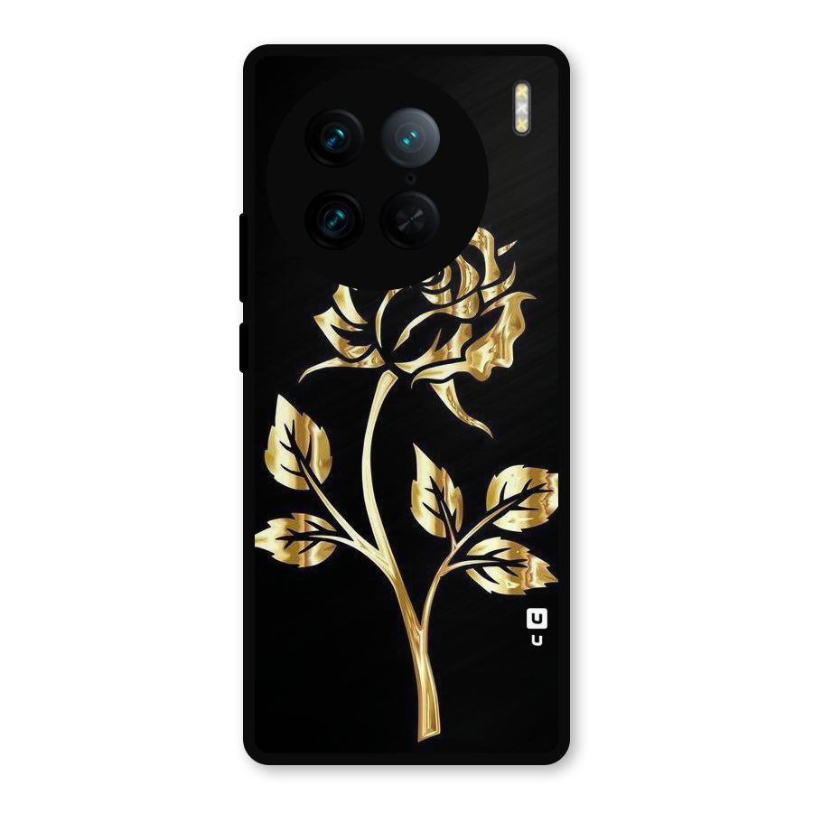 Gold Rose Metal Back Case for Vivo X90 Pro
