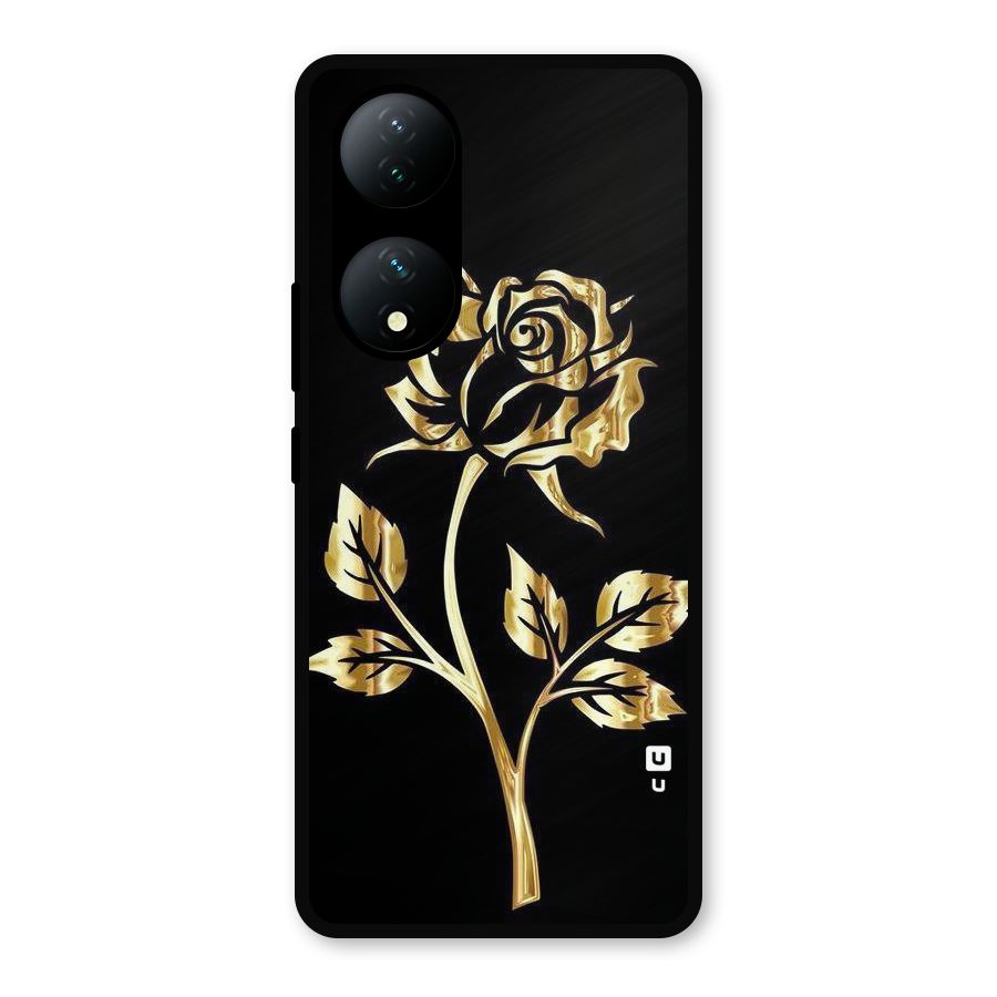 Gold Rose Metal Back Case for Vivo Y100a