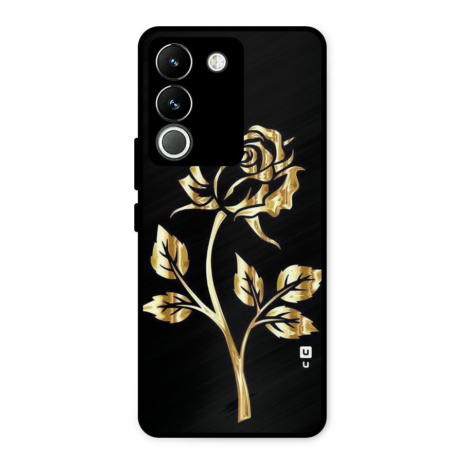 Gold Rose Metal Back Case for Vivo Y200