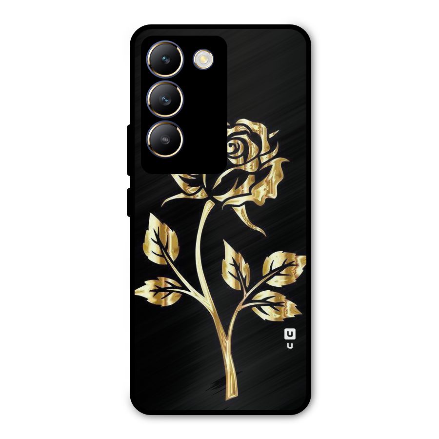 Gold Rose Metal Back Case for Vivo Y200e