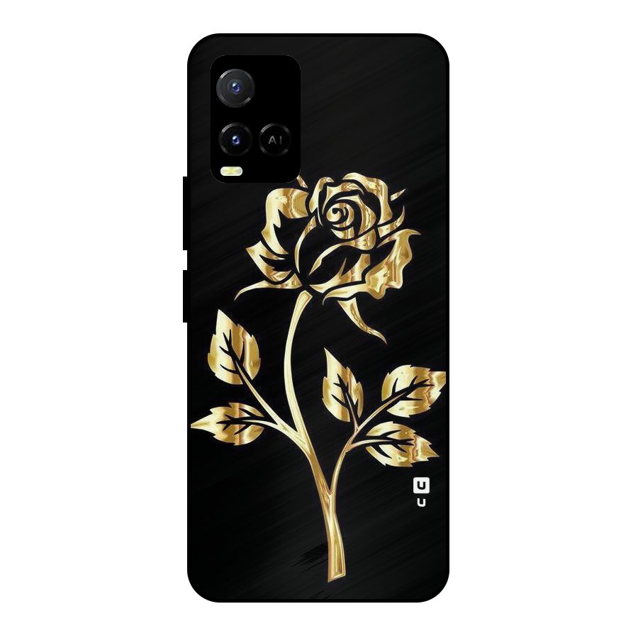 Gold Rose Metal Back Case for Vivo Y21