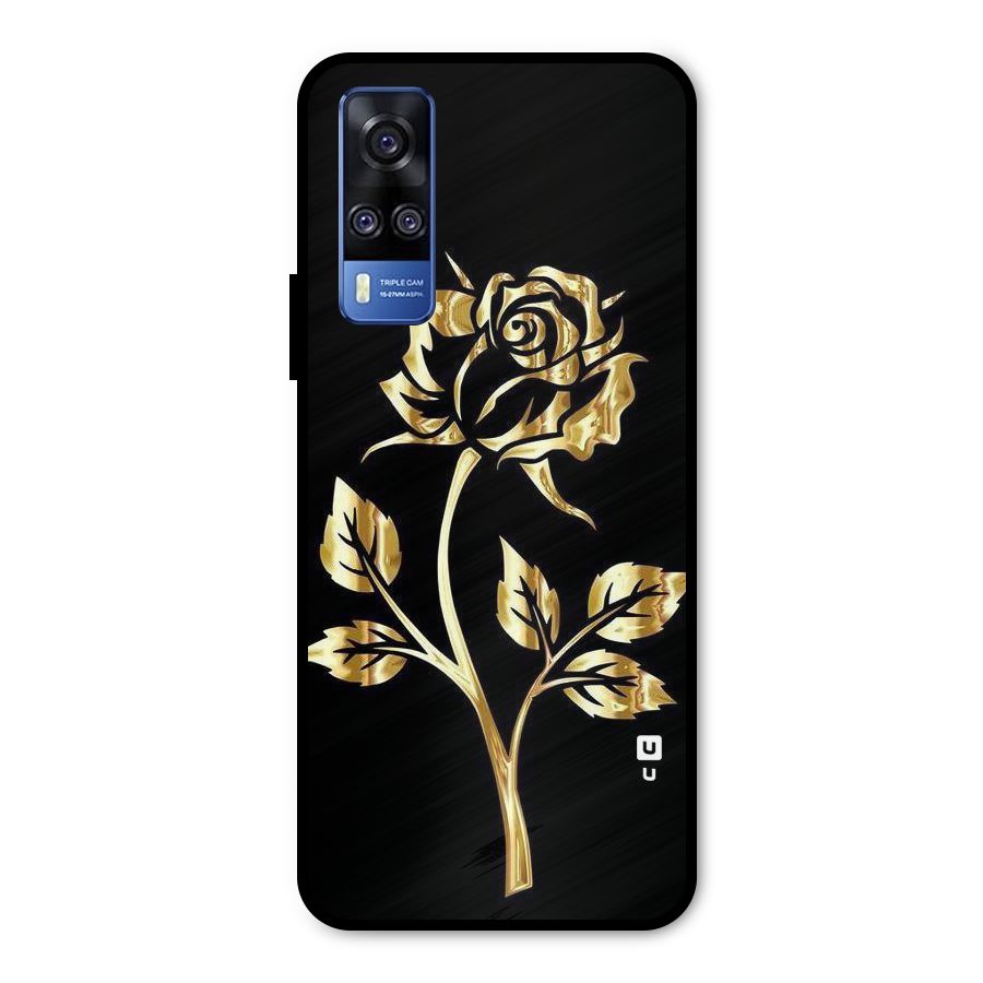 Gold Rose Metal Back Case for Vivo Y51A