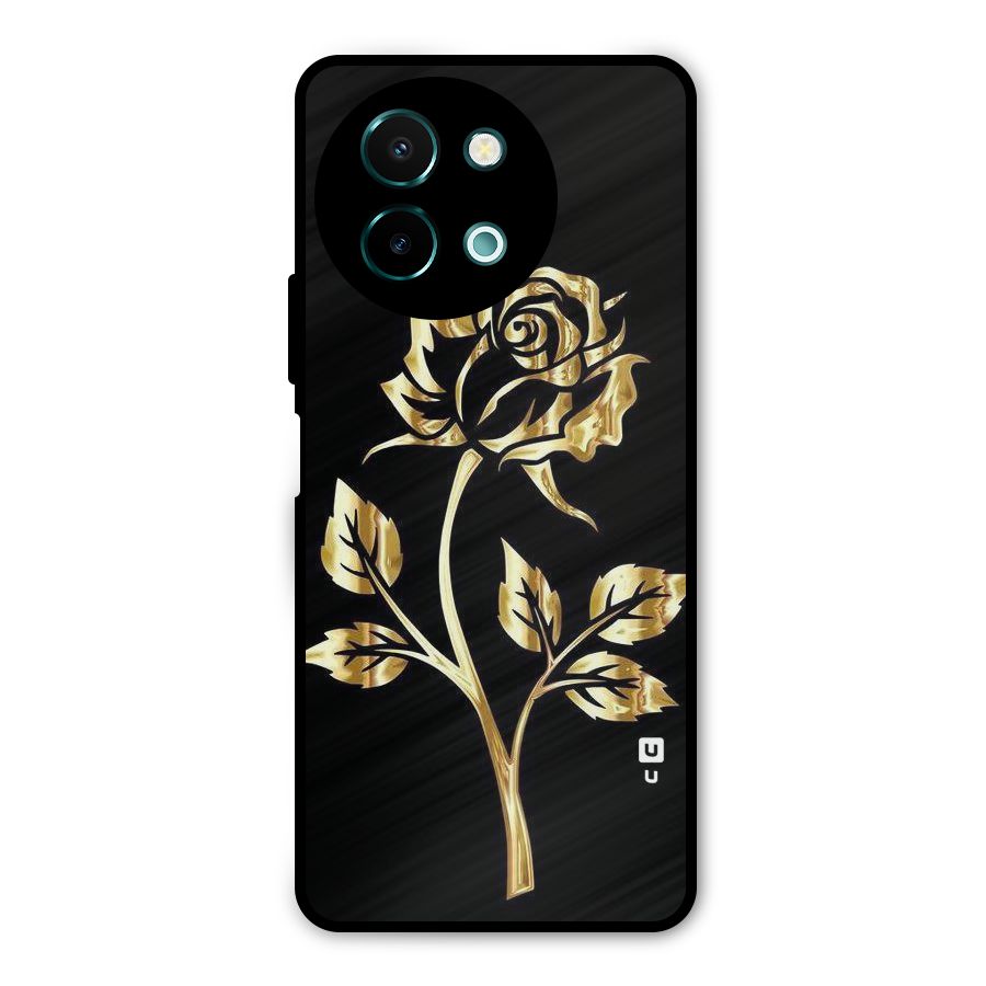 Gold Rose Metal Back Case for Vivo Y58
