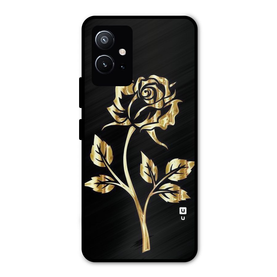 Gold Rose Metal Back Case for Vivo Y75 5G