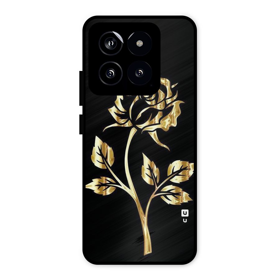 Gold Rose Metal Back Case for Xiaomi 14