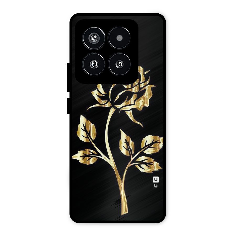 Gold Rose Metal Back Case for Xiaomi 14 Pro